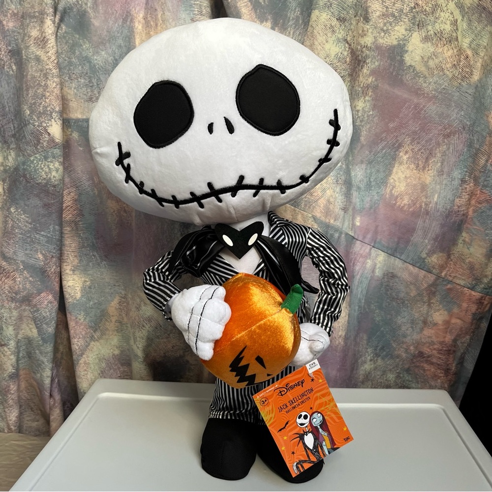 Jack Skellington Nightmare Before Christmas 21" Plush Halloween Door Greeter